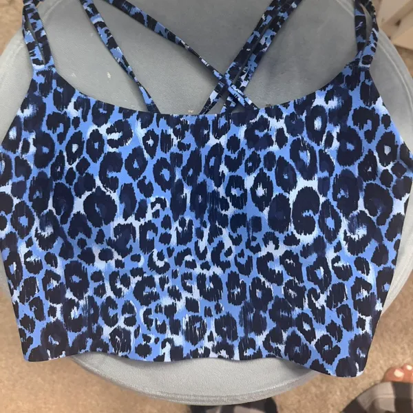 Aerie Blue and black leopard print sports bra - Image 2