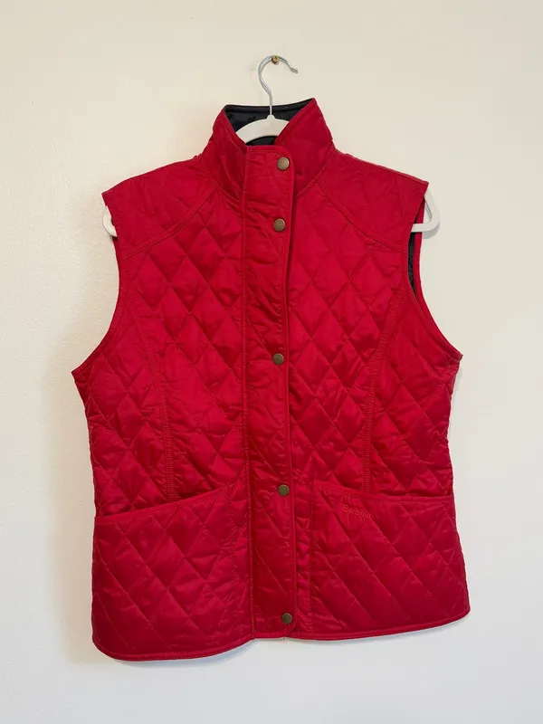 Barbour Women’s Quilted Vest Size 10 Red Fall winter - Image 2