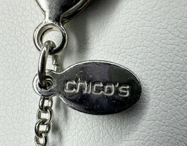 Chico's Cluster Beaded Pendant Silver Tone Long Necklace ✨ - Image 12