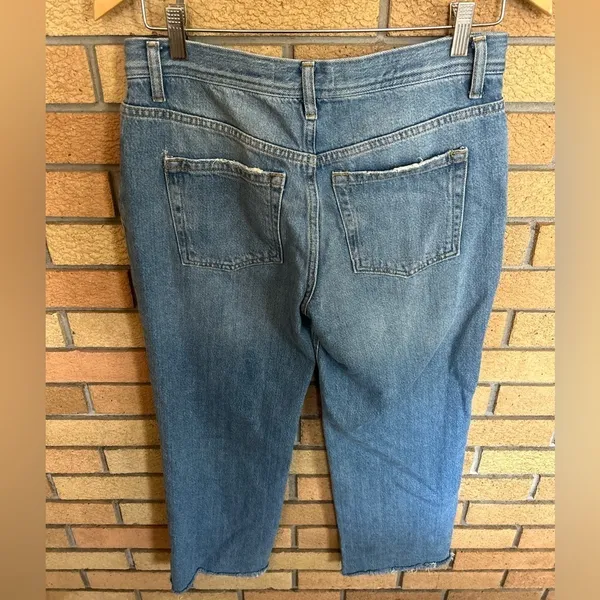 We the Free Free People Maggie Mid Rise Straight Leg Jeans Denim Crop Size 27 - Image 2