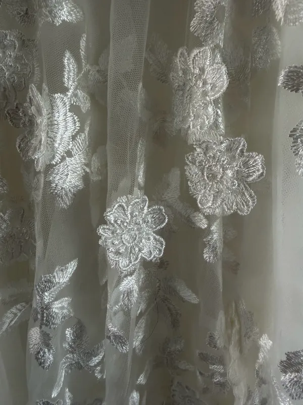 White A-Line Lace Wedding Dress with Appliques | Unworn with Tags - Image 6