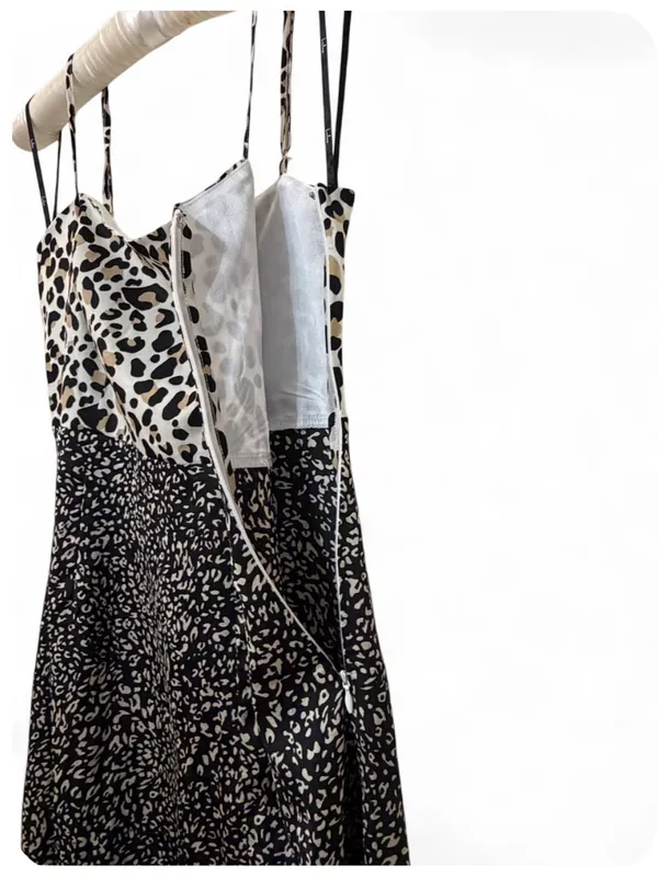 Lulus Women’s Being Bold Leopard Print Satin Midi Slip Dress Size Small - Image 12