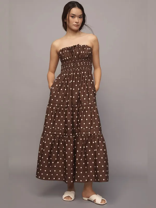 Free People Anthropologie Somerset Strapless Maxi Dress - Image 3