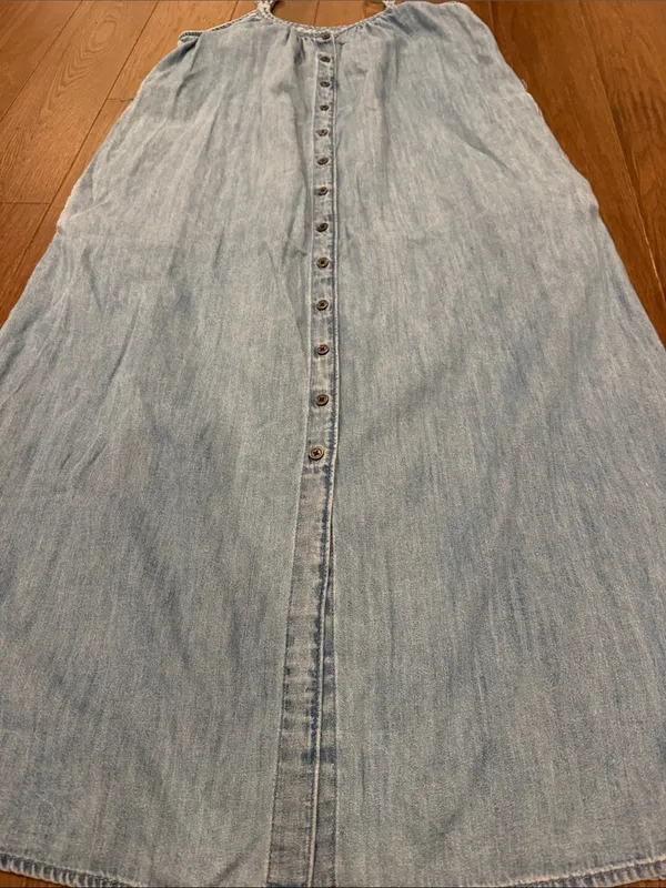 GAP Chambray Blue Denim Maxi Button-Front Dress Size Small - C11-734 - Image 3