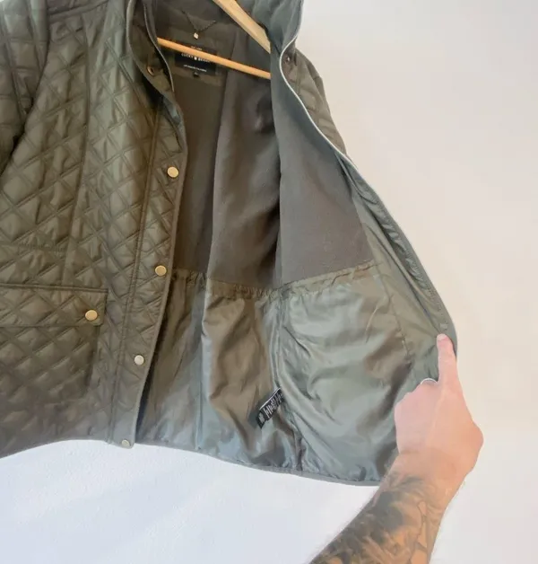 Lucky Brand Women's Quilted Army Green Insulated Winter Jacket - Large - Image 6