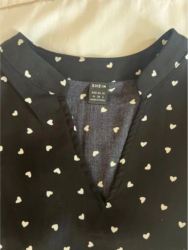 Size M like new Black Heart Polka Dot Dress - Image 2