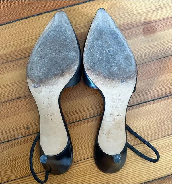 Delman Laci Slingbacks Black Leather Size 9 - Image 3