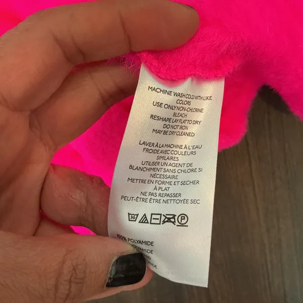 Anthropologie Eyelash Knit Mock Neck Sweater Hot Pink Fuzzy Ribbed Size M Cozy - Image 9