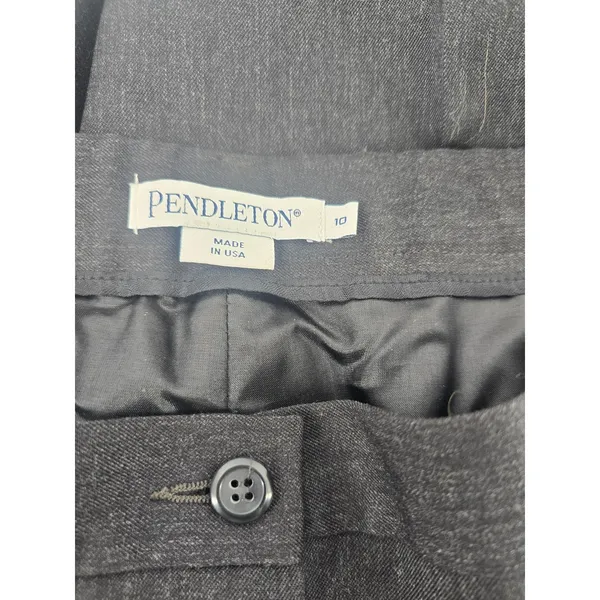 Pendleton Dress‎ Pants Womens 10 Gray Virgin Wool Made in USA Classic Trousers - Image 3