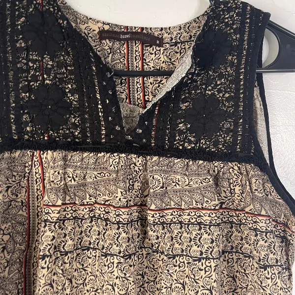 Anthropologie Hazel Size‎ Medium Rayon Boho Sleeveless Crochet Blouse Festival - Image 2