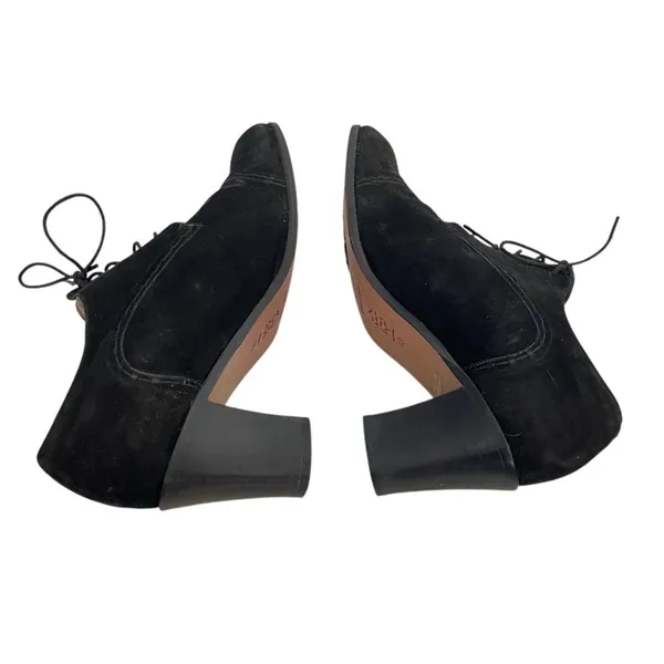 JONAK Black Suede Shoes Oxfords Lace Up Stacked Heel Womens Size FR 40 US 8 - Image 4