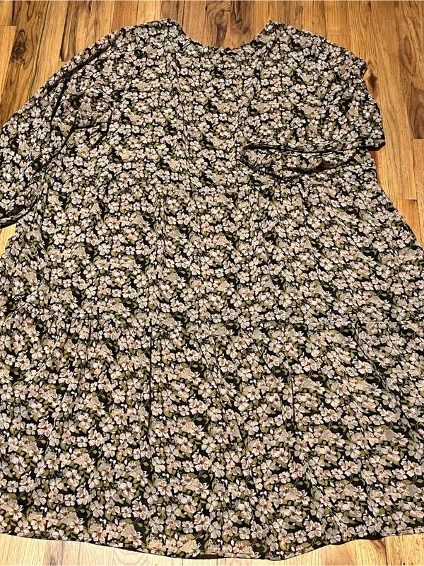 Ellos Tiered Floral Long Sleeve Midi Dress – Size 26/28 (2XL) - Image 3