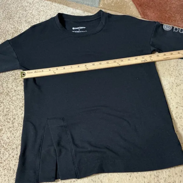 Pure Barre Beyond Yoga Long Sleeve Top Womens Small Black Activewear Crew Neck - Image 3