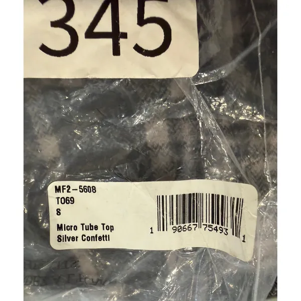 Show Me Your Mumu Micro Tube Top Silver Confetti Sequin Strapless MF2-5608 Small - Image 5
