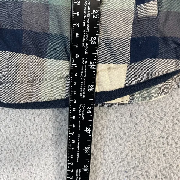 Carhartt Fleece Lined Flannel Shirt Women S Green Plaid Workwear Button Shacket - Image 7