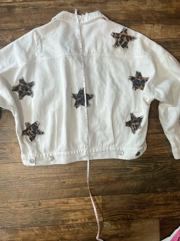 POL White Jean Jacket with Star Accents NWT - Image 9