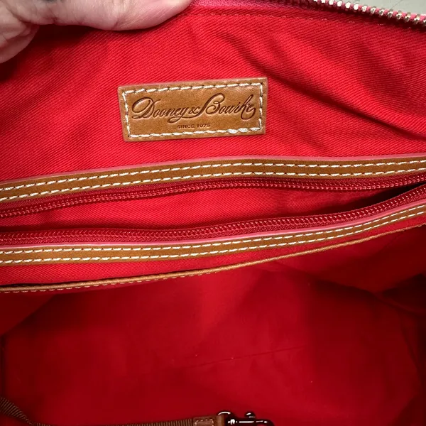 NEW Dooney & Bourke Sena Sea Foam Gingham Leather Zip Top Shopper Shoulder Bag - Image 13