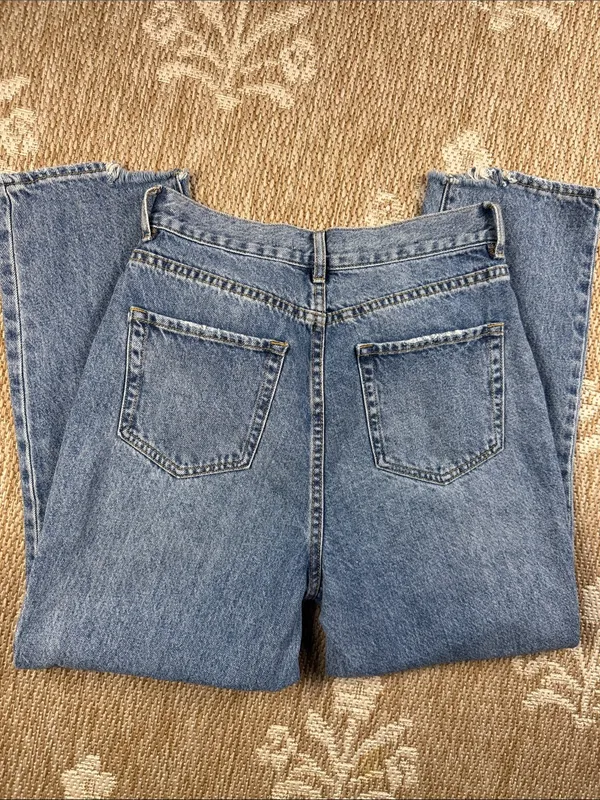 PacSun Distressed Light Blue high rise straight leg Jeans - Image 3