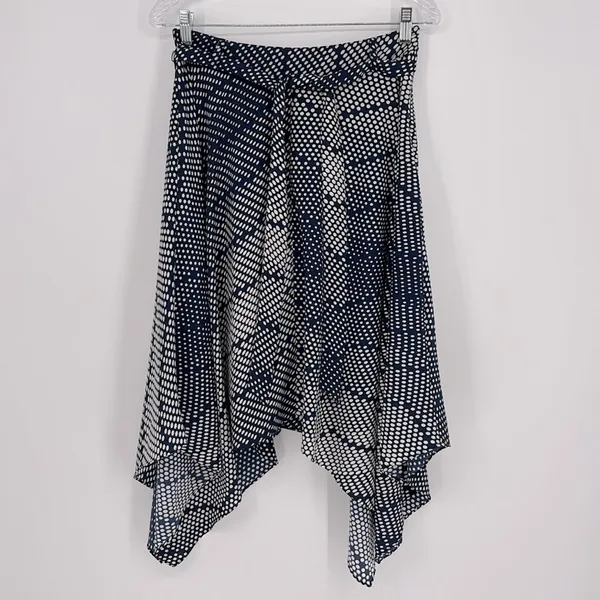 Banana Republic Factory Handkerchief Skirt Blue & White Polka Dot Women’s Size 2 - Image 2
