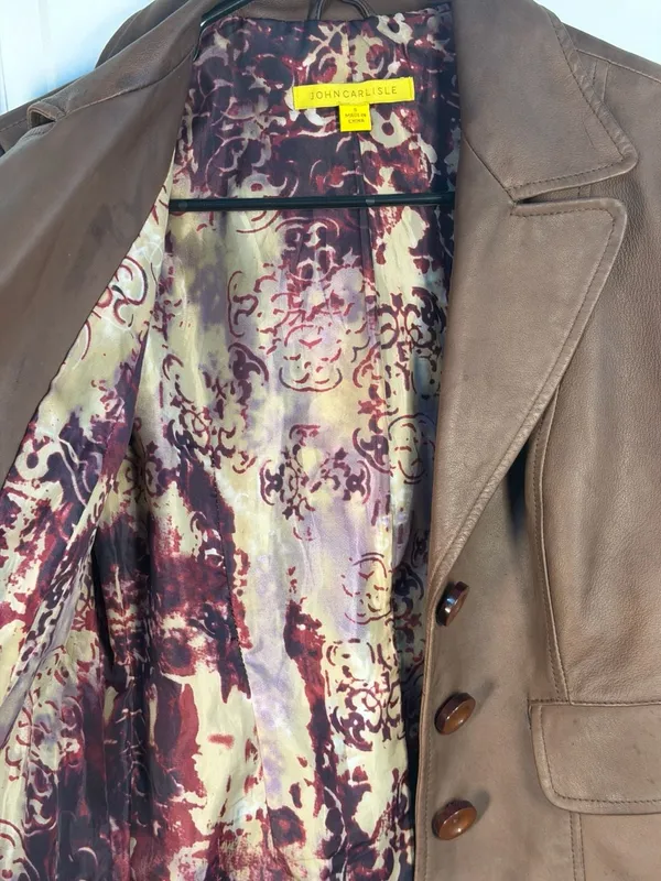 John Carlisle Women's Brown Leather Blazer Jacket Size S - Image 5