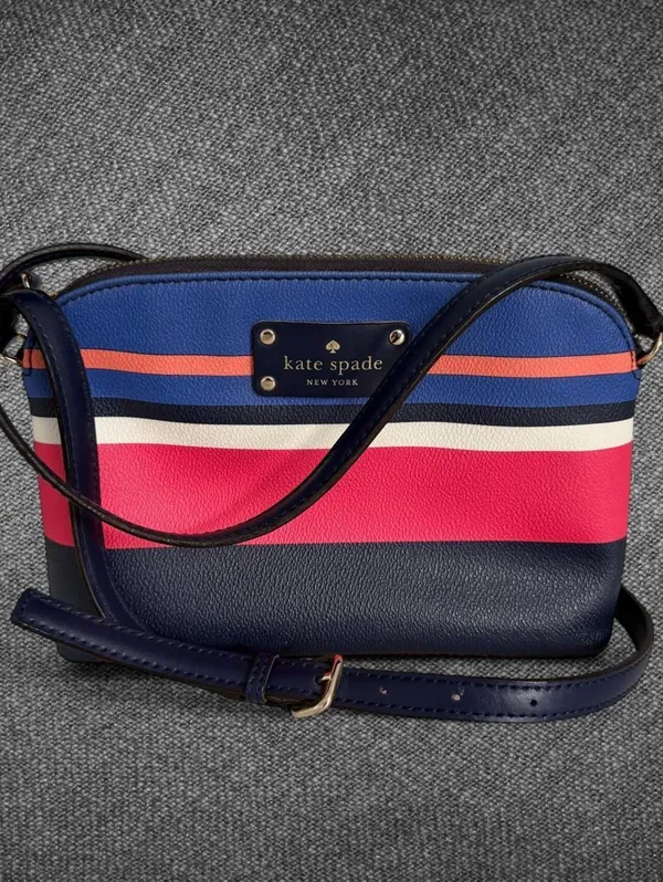 Kate Spade New York Striped Crossbody Bag Navy Pink - Image 8