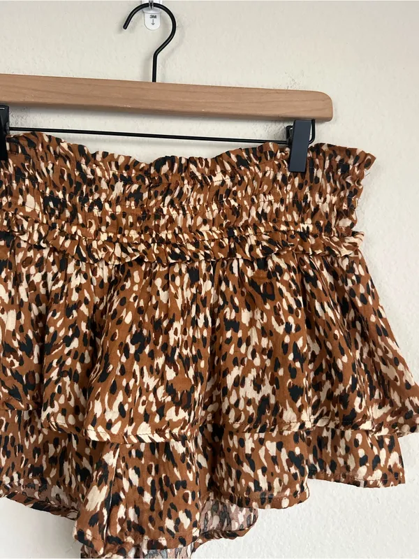 NWT Anthropologie Celandine Animal Print Tiered Ruffle Shorts - Image 6