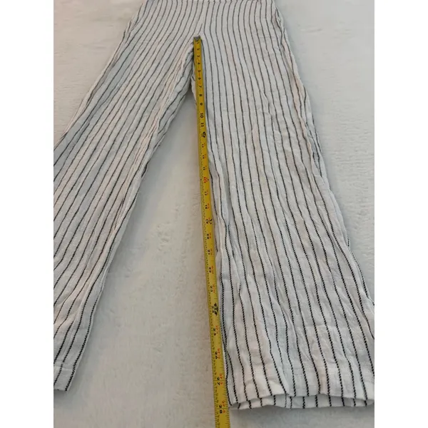 Rachel‎ Zoe Womens XS White Black Pinstripe Elastic Waist Straight Leg Pants - Image 2