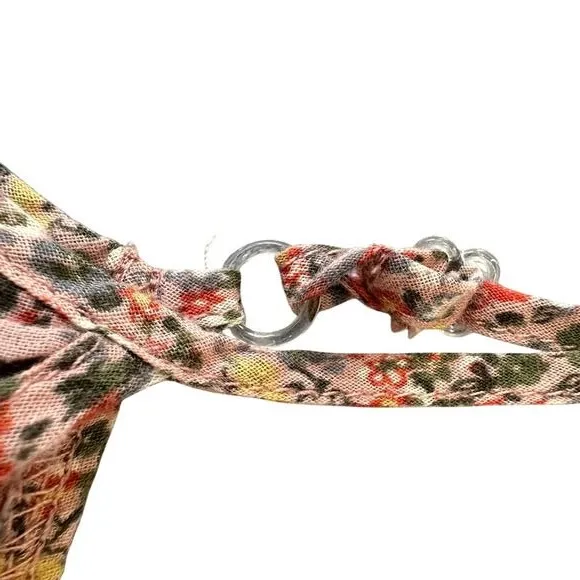 Full‎ Tilt Women's Medium Pink Floral Lace Trim Button Front Camisole Tank Top - Image 6