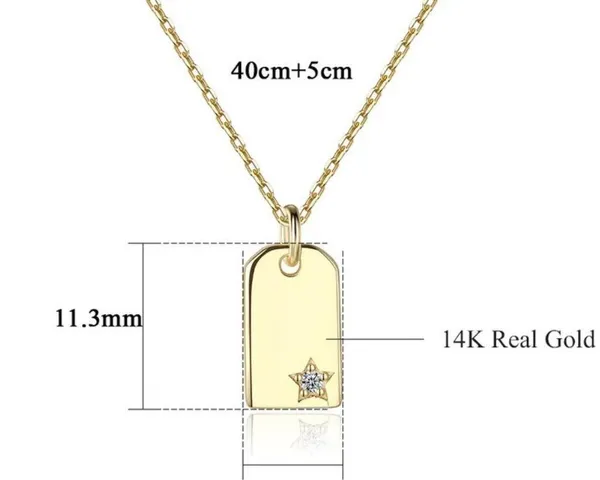 Boutique 14k gold plated 925 Silver Dainty Tag Necklace - Image 6