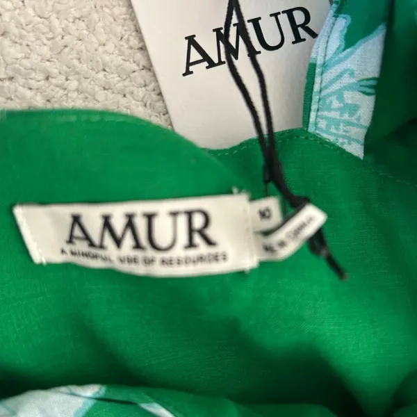 AMUR Martine Mini Dress, Green/White Floral, Size 10, NWT - Image 11