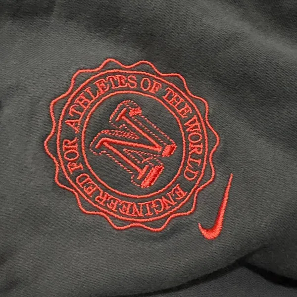 Nike navy quarter‎ zip crop with red embroidery. Size S - Image 3