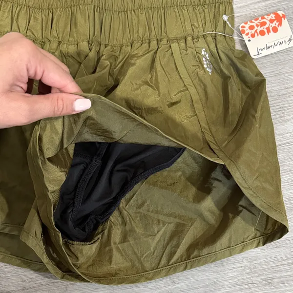 Free People High Waist Olive Shorts - Image 3