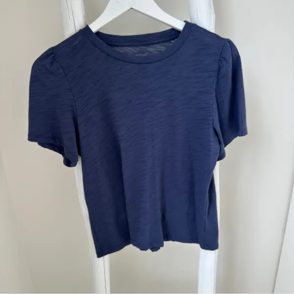 Aerie Navy Soft Puff Sleeve Short Sleeve Tee Size Large - Image 9