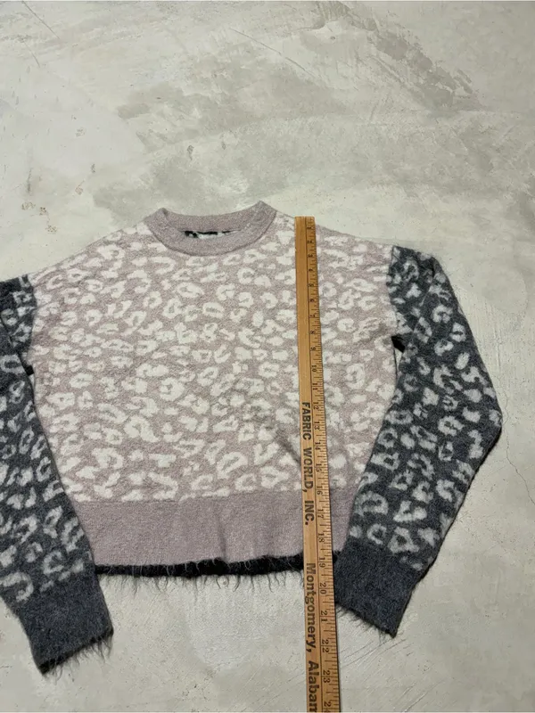 All saints leya crewneck sweater leopard print small - Image 2