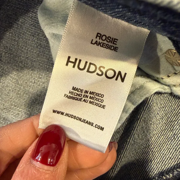 HUDSON Rosie High-Rise Wide Leg Crop Denim Jeans Lakeside Blue Women's US 27 NWT - Image 3