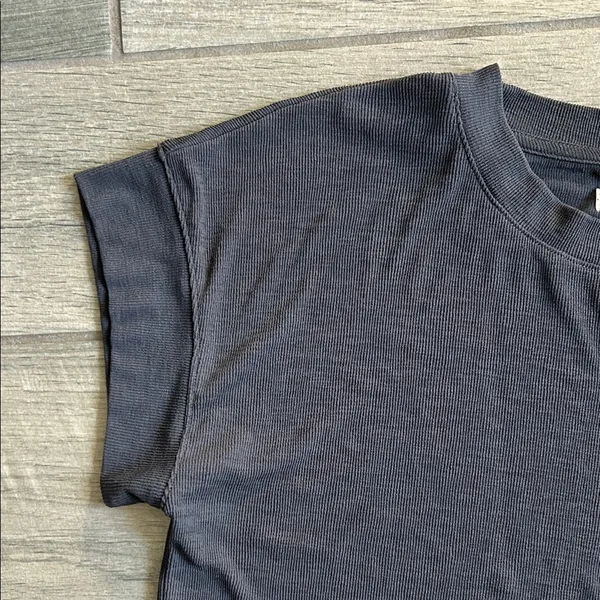 Madewell Charcoal Ribbed Knit Top - Image 4