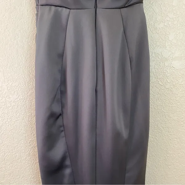 House of CB Fleur SHADOW SATIN STRAPLESS GOWN corset gray maxi dress size L NWOT - Image 8