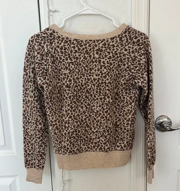 Light cheetah print cardigan, trendy - Image 2