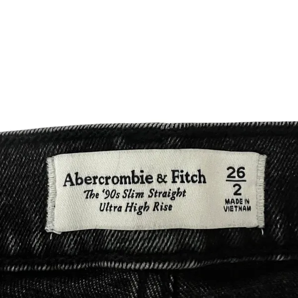 Abercrombie & Fitch 90s Slim Straight Criss Cross Jeans Asymmetrical Size 26 - Image 4