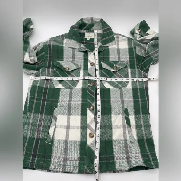 Offline by Aerie XS Plaid Green & White Jacket Shacket Oversized Women’s Layers - Image 10