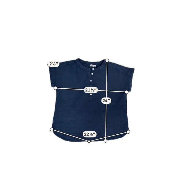 Faherty Desmond Dream Cotton Gauze Top Navy XS Organic Cotton Minimalist - Image 5