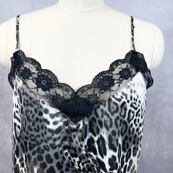 Davi & Dani‎ Womens Leopard Cami Size M Y2K Lingeriecore Sultry Club Night Edgy - Image 3