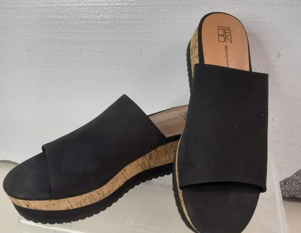 Black Platform Sandals Size 9.5 - Image 2