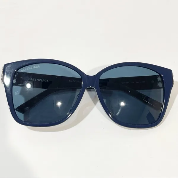 Balenciaga BB0135SA 004 WOMEN SUNGLASSES‎ BLUE Silver - Image 8