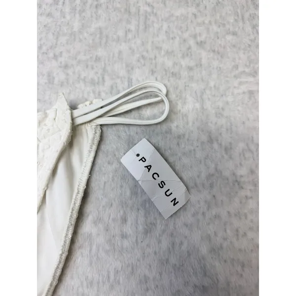 PacSun Eco White Eyelet Ruffle Strappy‎ Bikini Bottom Small NEW - Image 2