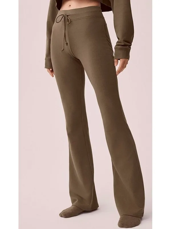 Alo Sway Bootcut Sweatpants Olive Tree High-Rise Waist Army Brown Flare Sweats M - Image 6