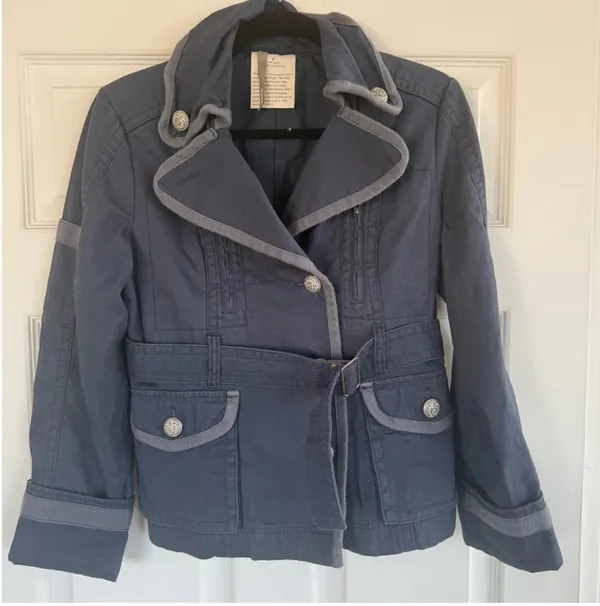 Anthropologie Elevenses 'Gramercy' Masterpiece | Structured Military Tunic Coat | Sz 6 - Image 3