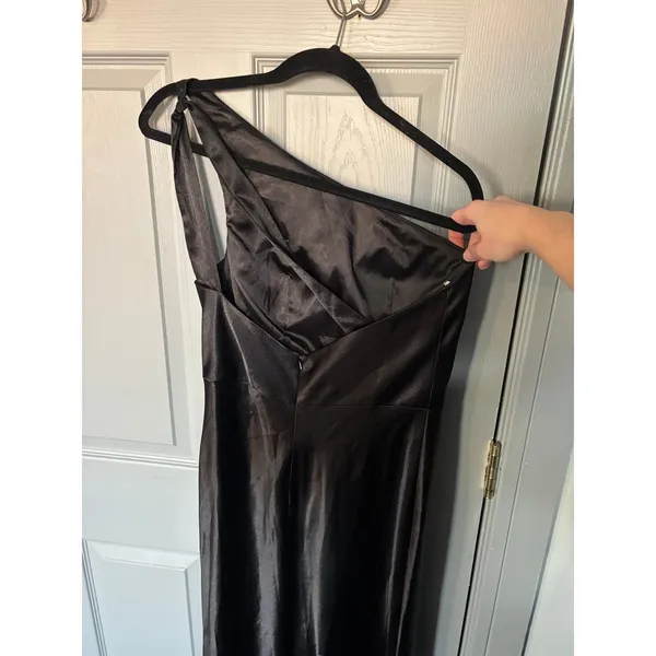 Jenny Yoo Black One Shoulder Lena Dress - Image 4