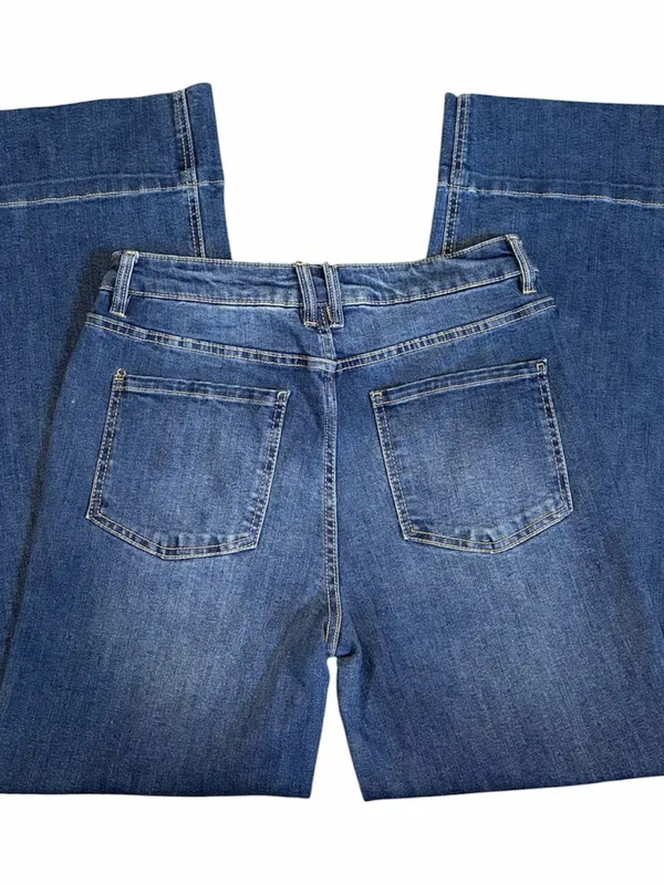 OAT Wide Leg Jeans High Rise Medium Wash - Image 4