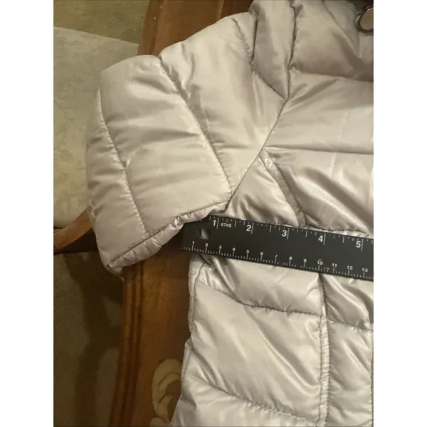 Guess Womens M Puffer Grey Hooded Jacket Black Size M - Image 9